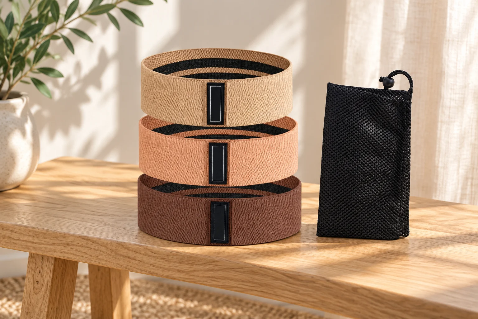 Woven Resistance Band Trio — styled room setting