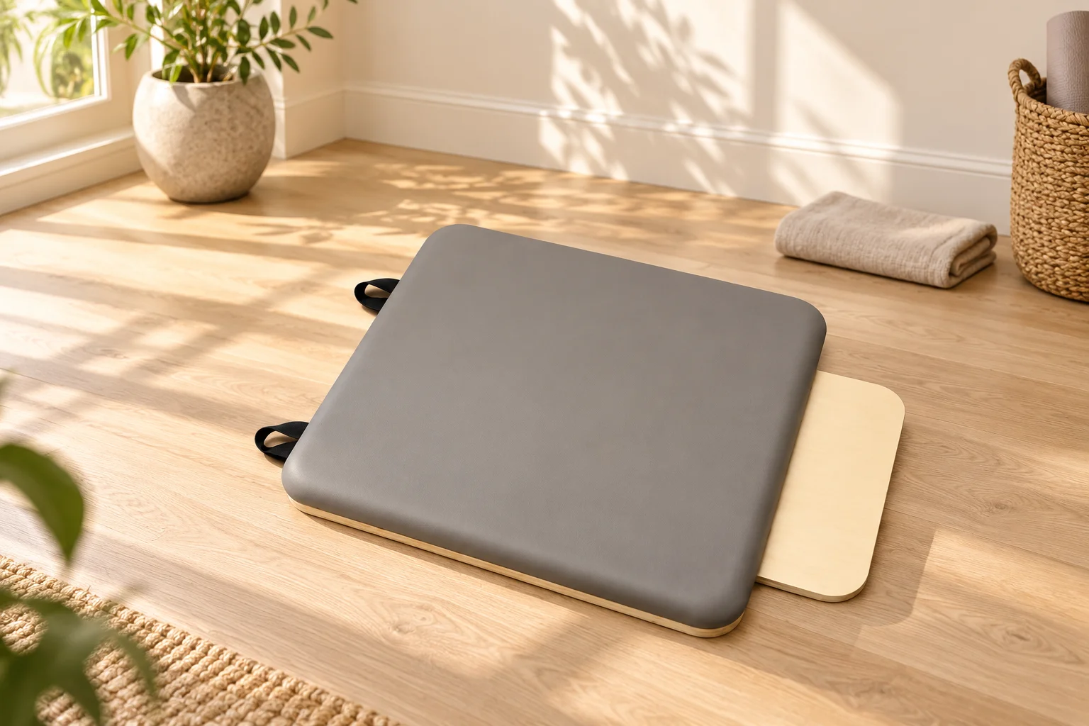 Padded Reformer Jumpboard — styled room setting