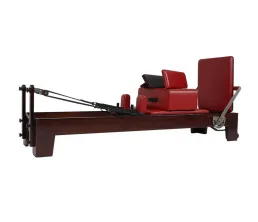 Walnut-Finish Oak Pilates Reformer